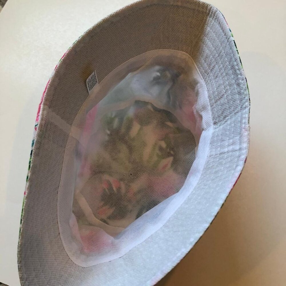 NWOT, Bucket Hat, One Size Fits Most, Tropical print, green, blue, pink & white - Picture 4 of 4